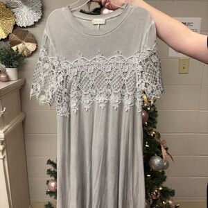 Altar'd State Gray Lace Dress